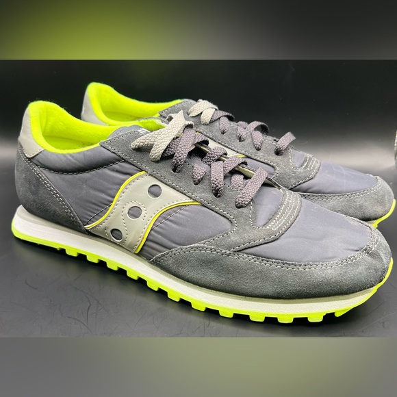 Saucony Men's Gray‎ and Neon Green Sneakers- Size:10.5 - Picture 1 of 7